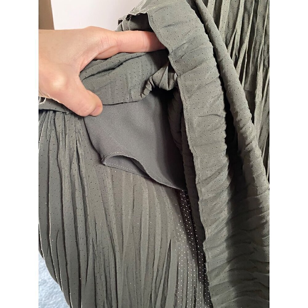 Allsaints Laze Dress Small 2 Piece Sweater Midi Slip Dress Utility Green Lined - Picture 7 of 15